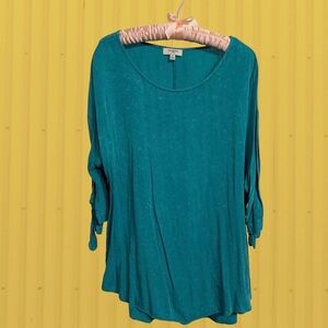 GREEN BOATNECK COLD SHOULDER PULLOVER TUNIC TOP COVERUP